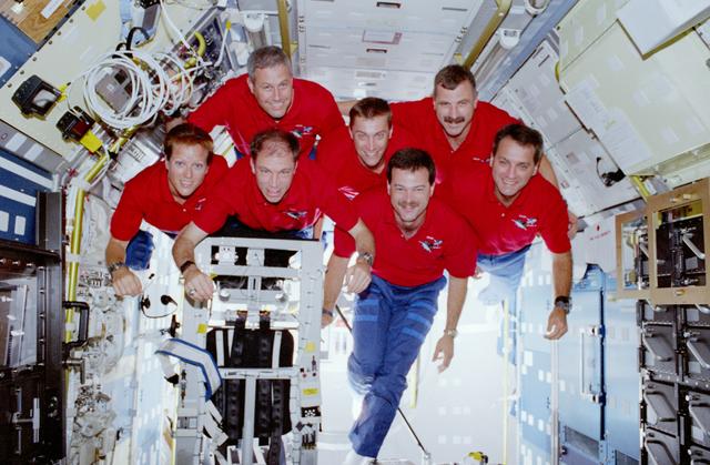 STS-90 inflight crew portraits