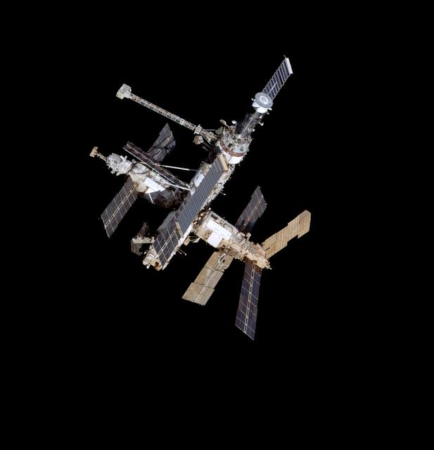 NASA image: Full views of Mir Space Station after undocking during flyaround