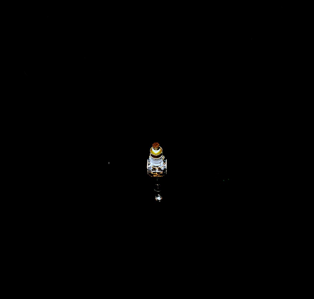 STS093-706-039 (23 July 1999)--- This 70mm frame shows the Chandra X-Ray observatory backdropped against the darkness of space not long after its release from Columbia's payload bay. The primary duty of the STS-93 crew was to deploy the world's most powerful X-Ray telescope. It was also one of the first actions of the crew, occurring just a few hours following the shuttle's arrival in Earth orbit. This scene is one of a series of still photos recorded by the crew before, during and after the deployment of the 50,162 pound observatory.