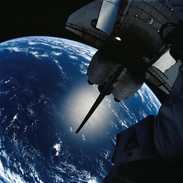 NASA image: Dark Earth observation taken during STS-105 EVA