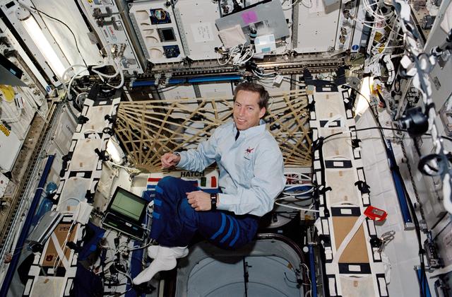 NASA image: Wetherbee poses in the U.S. Lab during STS-113