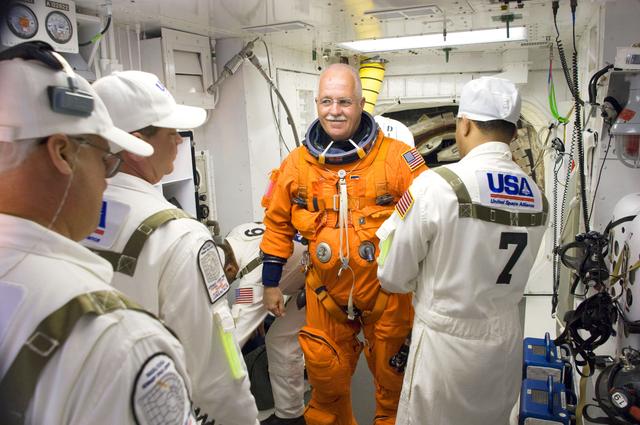NASA image: STS-119 Astronaut White Room Launch Prep