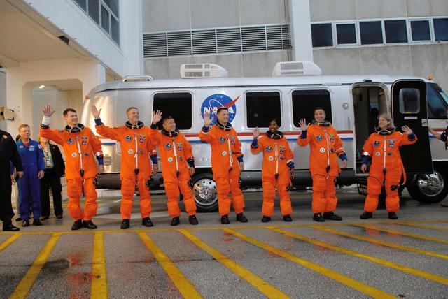 NASA image: STS-120 crew heads to Astrovan