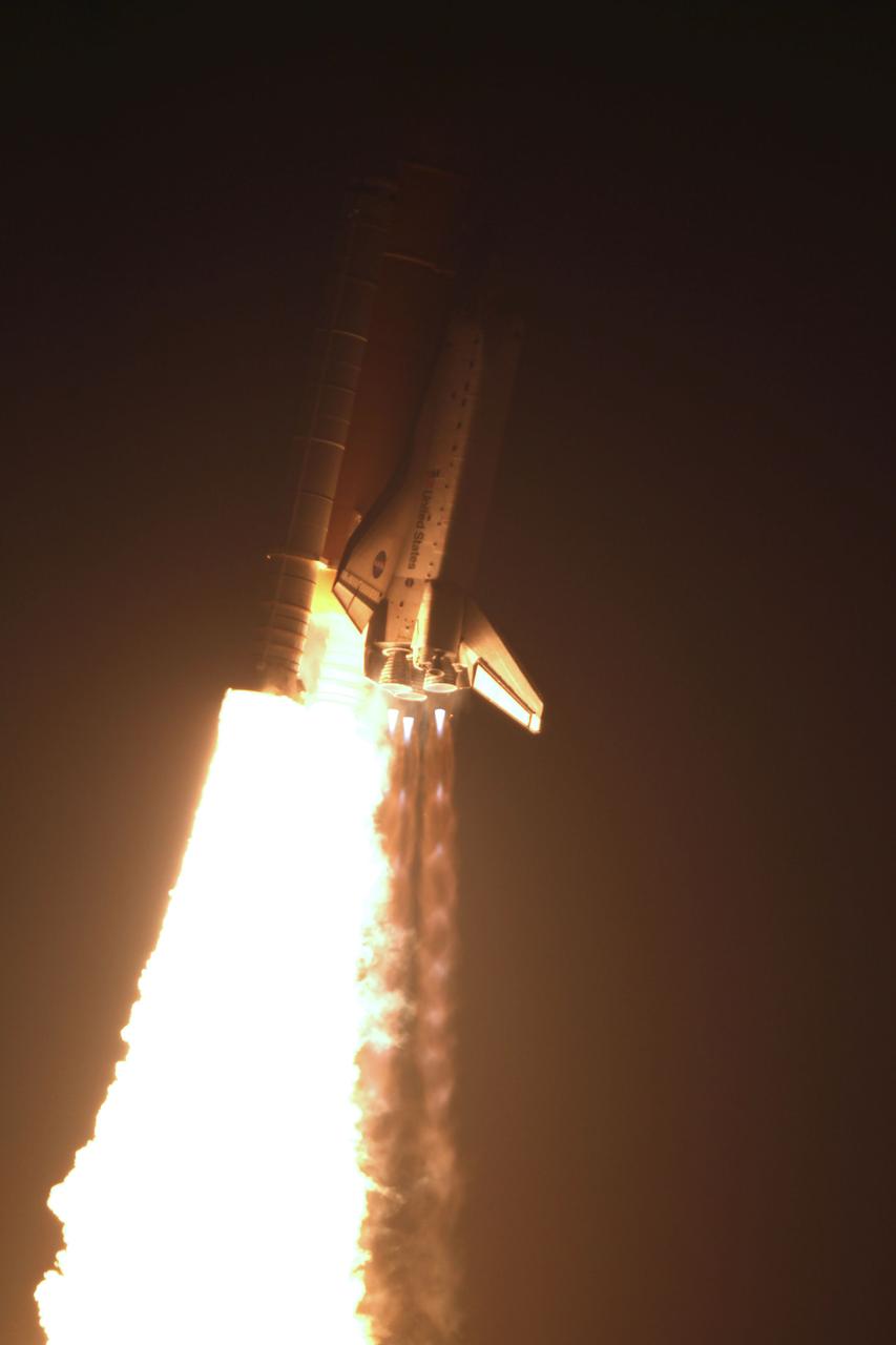 STS130-S-052 (8 Feb. 2010) --- Against a black night sky, space shuttle Endeavour and its six-member STS-130 crew head toward Earth orbit and rendezvous with the International Space Station. Liftoff was at 4:14 a.m. (EST) on Feb. 8, 2010 from launch pad 39A at NASA's Kennedy Space Center. Onboard are NASA astronauts George Zamka, commander; Terry Virts, pilot; Robert Behnken, Kathryn Hire, Nicholas Patrick and Stephen Robinson, all mission specialists. This was the second launch attempt for Endeavour's STS-130 crew and the final scheduled space shuttle night launch. The first attempt on Feb. 7 was scrubbed due to unfavorable weather. The primary payload for the STS-130 mission to the International Space Station is the Tranquility node, a pressurized module that will provide additional room for crew members and many of the station's life support and environmental control systems. Attached to one end of Tranquility is the Cupola module, a unique work area with six windows on its sides and one on top. The Cupola resembles a circular bay window and will provide a vastly improved view of the station's exterior. The multi-directional view will allow the crew to monitor spacewalks and docking operations, as well as provide a spectacular view of Earth and other celestial objects. The module was built in Turin, Italy, by Thales Alenia Space for the European Space Agency.