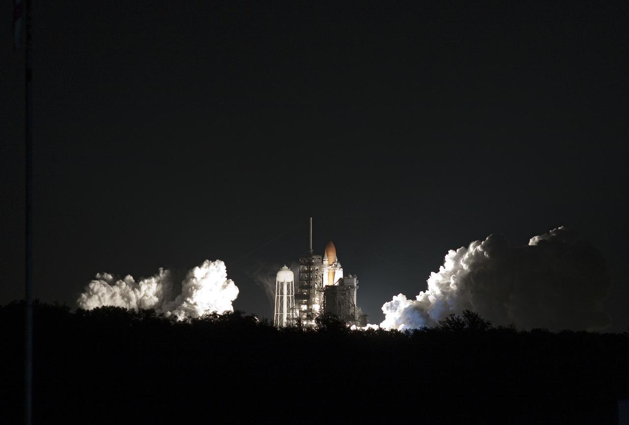 STS131-S-015 (5 April 2010) --- Space shuttle Discovery and its seven-member STS-131 crew head toward Earth orbit and rendezvous with the International Space Station. Liftoff was at 6:21 a.m. (EDT) on April 5, 2010, from launch pad 39A at NASA's Kennedy Space Center. Onboard are NASA astronauts Alan Poindexter, commander; James P. Dutton Jr., pilot; Rick Mastracchio, Dorothy Metcalf-Lindenburger, Stephanie Wilson and Clayton Anderson; along with Japan Aerospace Exploration Agency (JAXA) astronaut Naoko Yamazaki, all mission specialists. The crew will deliver the multi-purpose logistics module Leonardo, filled with supplies, a new crew sleeping quarters and science racks that will be transferred to the International Space Station's laboratories. The crew also will switch out a gyroscope on the station’s truss structure, install a spare ammonia storage tank and retrieve a Japanese experiment from the station’s exterior. STS-131 is the 33rd shuttle mission to the station and the 131st shuttle mission overall.