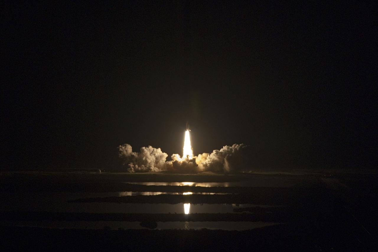 STS131-S-023 (5 April 2010) --- Space shuttle Discovery and its seven-member STS-131 crew head toward Earth orbit and rendezvous with the International Space Station. Liftoff was at 6:21 a.m. (EDT) on April 5, 2010, from launch pad 39A at NASA's Kennedy Space Center. Onboard are NASA astronauts Alan Poindexter, commander; James P. Dutton Jr., pilot; Rick Mastracchio, Dorothy Metcalf-Lindenburger, Stephanie Wilson and Clayton Anderson; along with Japan Aerospace Exploration Agency (JAXA) astronaut Naoko Yamazaki, all mission specialists. The crew will deliver the multi-purpose logistics module Leonardo, filled with supplies, a new crew sleeping quarters and science racks that will be transferred to the International Space Station's laboratories. The crew also will switch out a gyroscope on the station’s truss structure, install a spare ammonia storage tank and retrieve a Japanese experiment from the station’s exterior. STS-131 is the 33rd shuttle mission to the station and the 131st shuttle mission overall.