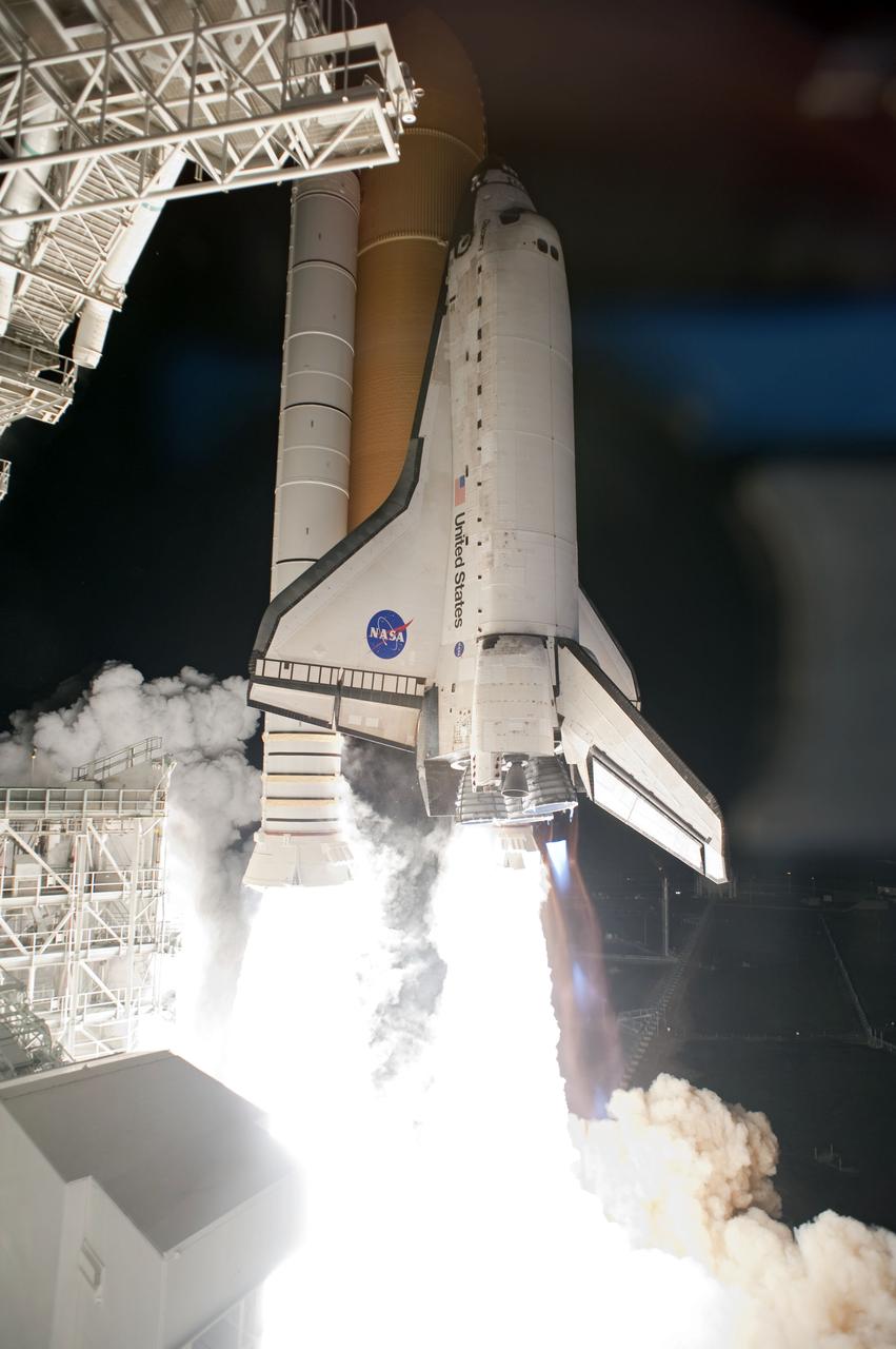 STS131-S-070 (5 April 2010) --- Space shuttle Discovery and its seven-member STS-131 crew head toward Earth orbit and rendezvous with the International Space Station. Liftoff was at 6:21 a.m. (EDT) on April 5, 2010, from launch pad 39A at NASA's Kennedy Space Center. Onboard are NASA astronauts Alan Poindexter, commander; James P. Dutton Jr., pilot; Rick Mastracchio, Dorothy Metcalf-Lindenburger, Stephanie Wilson and Clayton Anderson; along with Japan Aerospace Exploration Agency (JAXA) astronaut Naoko Yamazaki, all mission specialists. The crew will deliver the multi-purpose logistics module Leonardo, filled with supplies, a new crew sleeping quarters and science racks that will be transferred to the International Space Station's laboratories. The crew also will switch out a gyroscope on the station’s truss structure, install a spare ammonia storage tank and retrieve a Japanese experiment from the station’s exterior. STS-131 is the 33rd shuttle mission to the station and the 131st shuttle mission overall.
