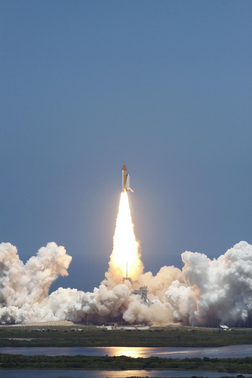 STS132-S-016 (14 May 2010) --- Space shuttle Atlantis and its six-member STS-132 crew head toward Earth orbit and rendezvous with the International Space Station. Liftoff was at 2:20 p.m. (EDT) on May 14, 2010, from launch pad 39A at NASA's Kennedy Space Center. Onboard are NASA astronauts Ken Ham, commander; Tony Antonelli, pilot; Garrett Reisman, Michael Good, Steve Bowen and Piers Sellers, all mission specialists. The crew will deliver the Russian-built Mini-Research Module 1 (MRM-1) to the International Space Station. Named Rassvet, Russian for "dawn," the module is the second in a series of new pressurized components for Russia and will be permanently attached to the Earth-facing port of the Zarya Functional Cargo Block (FGB). Rassvet will be used for cargo storage and will provide an additional docking port to the station. Also aboard Atlantis is an Integrated Cargo Carrier, or ICC, an unpressurized flat bed pallet and keel yoke assembly used to support the transfer of exterior cargo from the shuttle to the station. STS-132 is the 34th mission to the station and the last scheduled flight for Atlantis.   For more information on the STS-132 mission objectives, payload and crew, visit www.nasa.gov/mission_pages/shuttle/shuttlemissions/sts132/index.html. Photo Credit: NASA/Jack Pfaller