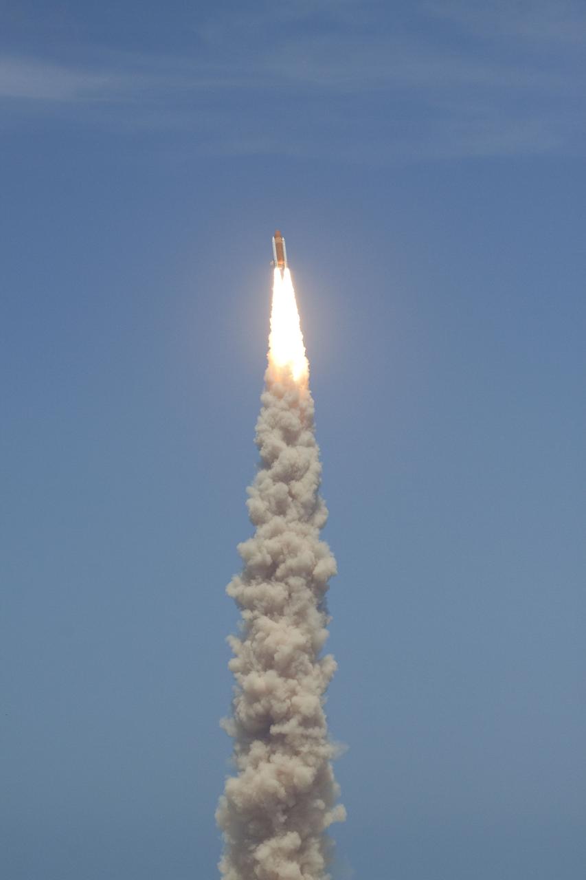 STS132-S-017 (14 May 2010) --- Space shuttle Atlantis and its six-member STS-132 crew head toward Earth orbit and rendezvous with the International Space Station. Liftoff was at 2:20 p.m. (EDT) on May 14, 2010, from launch pad 39A at NASA's Kennedy Space Center. Onboard are NASA astronauts Ken Ham, commander; Tony Antonelli, pilot; Garrett Reisman, Michael Good, Steve Bowen and Piers Sellers, all mission specialists. The crew will deliver the Russian-built Mini-Research Module 1 (MRM-1) to the International Space Station. Named Rassvet, Russian for "dawn," the module is the second in a series of new pressurized components for Russia and will be permanently attached to the Earth-facing port of the Zarya Functional Cargo Block (FGB). Rassvet will be used for cargo storage and will provide an additional docking port to the station. Also aboard Atlantis is an Integrated Cargo Carrier, or ICC, an unpressurized flat bed pallet and keel yoke assembly used to support the transfer of exterior cargo from the shuttle to the station. STS-132 is the 34th mission to the station and the last scheduled flight for Atlantis.   For more information on the STS-132 mission objectives, payload and crew, visit www.nasa.gov/mission_pages/shuttle/shuttlemissions/sts132/index.html. Photo Credit: NASA/Jack Pfaller