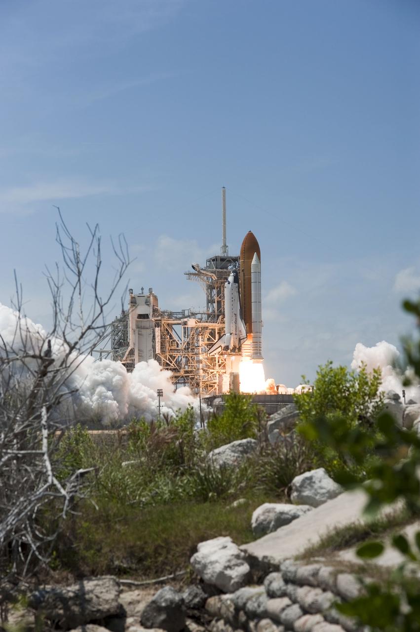 STS132-S-030 (14 May 2010) --- Space shuttle Atlantis and its six-member STS-132 crew head toward Earth orbit and rendezvous with the International Space Station. Liftoff was at 2:20 p.m. (EDT) on May 14, 2010, from launch pad 39A at NASA's Kennedy Space Center. Onboard are NASA astronauts Ken Ham, commander; Tony Antonelli, pilot; Garrett Reisman, Michael Good, Steve Bowen and Piers Sellers, all mission specialists. The crew will deliver the Russian-built Mini-Research Module 1 (MRM-1) to the International Space Station. Named Rassvet, Russian for "dawn," the module is the second in a series of new pressurized components for Russia and will be permanently attached to the Earth-facing port of the Zarya Functional Cargo Block (FGB). Rassvet will be used for cargo storage and will provide an additional docking port to the station. Also aboard Atlantis is an Integrated Cargo Carrier, or ICC, an unpressurized flat bed pallet and keel yoke assembly used to support the transfer of exterior cargo from the shuttle to the station. STS-132 is the 34th mission to the station and the last scheduled flight for Atlantis.   For more information on the STS-132 mission objectives, payload and crew, visit www.nasa.gov/mission_pages/shuttle/shuttlemissions/sts132/index.html. Photo credit: NASA/Sandra Joseph and Kevin O'Connell