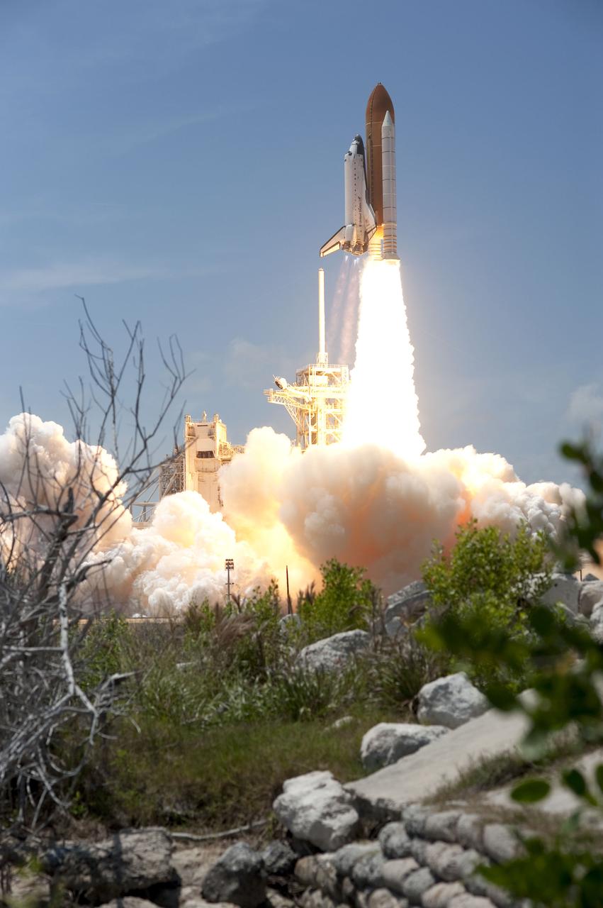 STS132-S-031 (14 May 2010) --- Space shuttle Atlantis and its six-member STS-132 crew head toward Earth orbit and rendezvous with the International Space Station. Liftoff was at 2:20 p.m. (EDT) on May 14, 2010, from launch pad 39A at NASA's Kennedy Space Center. Onboard are NASA astronauts Ken Ham, commander; Tony Antonelli, pilot; Garrett Reisman, Michael Good, Steve Bowen and Piers Sellers, all mission specialists. The crew will deliver the Russian-built Mini-Research Module 1 (MRM-1) to the International Space Station. Named Rassvet, Russian for "dawn," the module is the second in a series of new pressurized components for Russia and will be permanently attached to the Earth-facing port of the Zarya Functional Cargo Block (FGB). Rassvet will be used for cargo storage and will provide an additional docking port to the station. Also aboard Atlantis is an Integrated Cargo Carrier, or ICC, an unpressurized flat bed pallet and keel yoke assembly used to support the transfer of exterior cargo from the shuttle to the station. STS-132 is the 34th mission to the station and the last scheduled flight for Atlantis.   For more information on the STS-132 mission objectives, payload and crew, visit www.nasa.gov/mission_pages/shuttle/shuttlemissions/sts132/index.html. Photo credit: NASA/Sandra Joseph and Kevin O'Connell