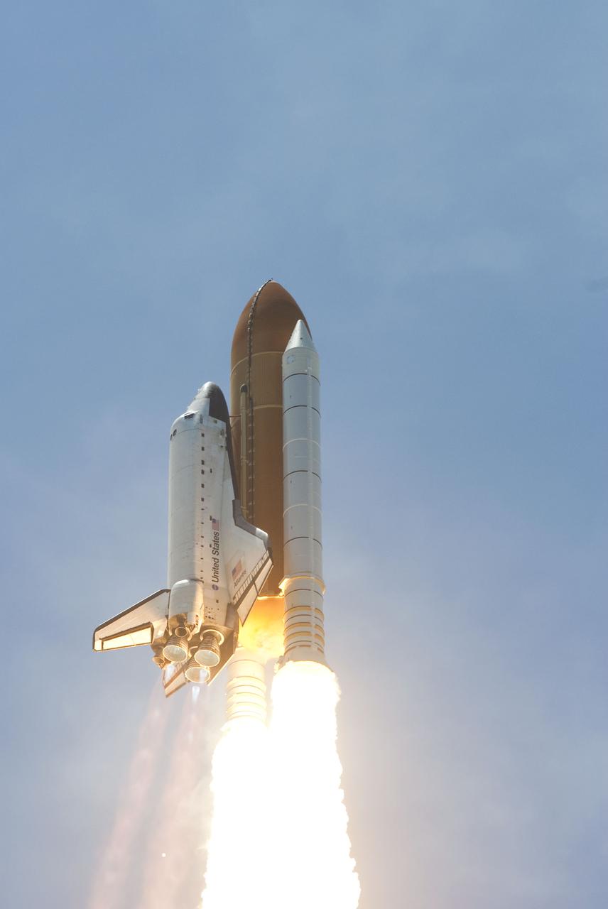 STS132-S-042 (14 May 2010) --- Space shuttle Atlantis and its six-member STS-132 crew head toward Earth orbit and rendezvous with the International Space Station. Liftoff was at 2:20 p.m. (EDT) on May 14, 2010, from launch pad 39A at NASA's Kennedy Space Center. Onboard are NASA astronauts Ken Ham, commander; Tony Antonelli, pilot; Garrett Reisman, Michael Good, Steve Bowen and Piers Sellers, all mission specialists. The crew will deliver the Russian-built Mini-Research Module 1 (MRM-1) to the International Space Station. Named Rassvet, Russian for "dawn," the module is the second in a series of new pressurized components for Russia and will be permanently attached to the Earth-facing port of the Zarya Functional Cargo Block (FGB). Rassvet will be used for cargo storage and will provide an additional docking port to the station. Also aboard Atlantis is an Integrated Cargo Carrier, or ICC, an unpressurized flat bed pallet and keel yoke assembly used to support the transfer of exterior cargo from the shuttle to the station. STS-132 is the 34th mission to the station and the last scheduled flight for Atlantis.   For more information on the STS-132 mission objectives, payload and crew, visit www.nasa.gov/mission_pages/shuttle/shuttlemissions/sts132/index.html. Photo credit: NASA/Rusty Backer and Michael Gayle