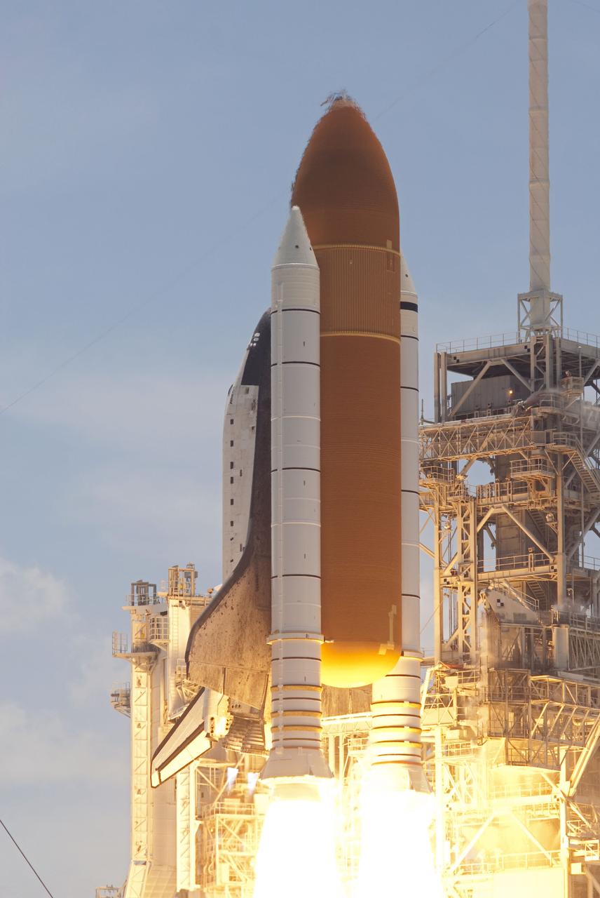 STS132-S-068 (14 May 2010) --- Space shuttle Atlantis and its six-member STS-132 crew head toward Earth orbit and rendezvous with the International Space Station. Liftoff was at 2:20 p.m. (EDT) on May 14, 2010, from launch pad 39A at NASA's Kennedy Space Center. Onboard are NASA astronauts Ken Ham, commander; Tony Antonelli, pilot; Garrett Reisman, Michael Good, Steve Bowen and Piers Sellers, all mission specialists. The crew will deliver the Russian-built Mini-Research Module 1 (MRM-1) to the International Space Station. Named Rassvet, Russian for "dawn," the module is the second in a series of new pressurized components for Russia and will be permanently attached to the Earth-facing port of the Zarya Functional Cargo Block (FGB). Rassvet will be used for cargo storage and will provide an additional docking port to the station. Also aboard Atlantis is an Integrated Cargo Carrier, or ICC, an unpressurized flat bed pallet and keel yoke assembly used to support the transfer of exterior cargo from the shuttle to the station. STS-132 is the 34th mission to the station and the last scheduled flight for Atlantis.   For more information on the STS-132 mission objectives, payload and crew, visit www.nasa.gov/mission_pages/shuttle/shuttlemissions/sts132/index.html. Photo credit: NASA/Rusty Backer and Michael Gayle