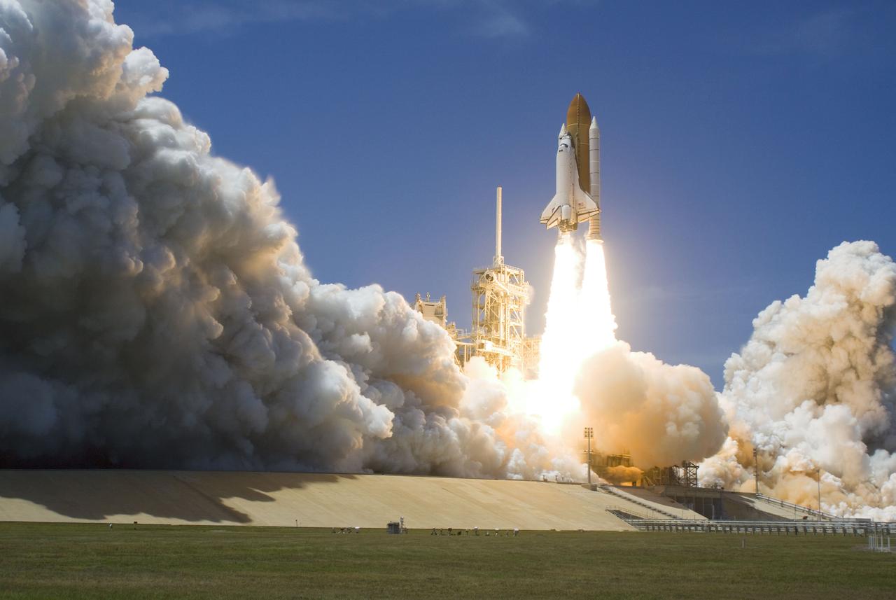 STS132-S-075 (14 May 2010) --- Space shuttle Atlantis and its six-member STS-132 crew head toward Earth orbit and rendezvous with the International Space Station. Liftoff was at 2:20 p.m. (EDT) on May 14, 2010, from launch pad 39A at NASA's Kennedy Space Center. Onboard are NASA astronauts Ken Ham, commander; Tony Antonelli, pilot; Garrett Reisman, Michael Good, Steve Bowen and Piers Sellers, all mission specialists. The crew will deliver the Russian-built Mini-Research Module 1 (MRM-1) to the International Space Station. Named Rassvet, Russian for "dawn," the module is the second in a series of new pressurized components for Russia and will be permanently attached to the Earth-facing port of the Zarya Functional Cargo Block (FGB). Rassvet will be used for cargo storage and will provide an additional docking port to the station. Also aboard Atlantis is an Integrated Cargo Carrier, or ICC, an unpressurized flat bed pallet and keel yoke assembly used to support the transfer of exterior cargo from the shuttle to the station. STS-132 is the 34th mission to the station and the last scheduled flight for Atlantis.