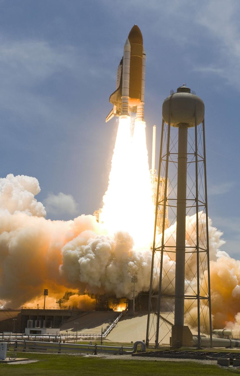STS132-S-076 (14 May 2010) --- Space shuttle Atlantis and its six-member STS-132 crew head toward Earth orbit and rendezvous with the International Space Station. Liftoff was at 2:20 p.m. (EDT) on May 14, 2010, from launch pad 39A at NASA's Kennedy Space Center. Onboard are NASA astronauts Ken Ham, commander; Tony Antonelli, pilot; Garrett Reisman, Michael Good, Steve Bowen and Piers Sellers, all mission specialists. The crew will deliver the Russian-built Mini-Research Module 1 (MRM-1) to the International Space Station. Named Rassvet, Russian for "dawn," the module is the second in a series of new pressurized components for Russia and will be permanently attached to the Earth-facing port of the Zarya Functional Cargo Block (FGB). Rassvet will be used for cargo storage and will provide an additional docking port to the station. Also aboard Atlantis is an Integrated Cargo Carrier, or ICC, an unpressurized flat bed pallet and keel yoke assembly used to support the transfer of exterior cargo from the shuttle to the station. STS-132 is the 34th mission to the station and the last scheduled flight for Atlantis.