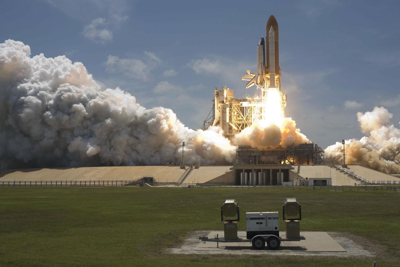 STS132-S-079 (14 May 2010) --- Space shuttle Atlantis and its six-member STS-132 crew head toward Earth orbit and rendezvous with the International Space Station. Liftoff was at 2:20 p.m. (EDT) on May 14, 2010, from launch pad 39A at NASA's Kennedy Space Center. Onboard are NASA astronauts Ken Ham, commander; Tony Antonelli, pilot; Garrett Reisman, Michael Good, Steve Bowen and Piers Sellers, all mission specialists. The crew will deliver the Russian-built Mini-Research Module 1 (MRM-1) to the International Space Station. Named Rassvet, Russian for "dawn," the module is the second in a series of new pressurized components for Russia and will be permanently attached to the Earth-facing port of the Zarya Functional Cargo Block (FGB). Rassvet will be used for cargo storage and will provide an additional docking port to the station. Also aboard Atlantis is an Integrated Cargo Carrier, or ICC, an unpressurized flat bed pallet and keel yoke assembly used to support the transfer of exterior cargo from the shuttle to the station. STS-132 is the 34th mission to the station and the last scheduled flight for Atlantis.