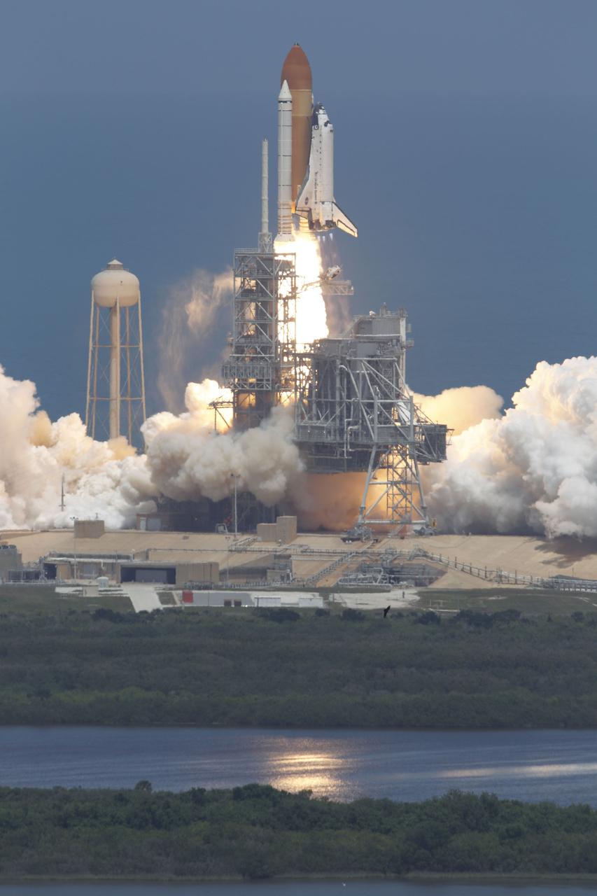 STS132-S-080 (14 May 2010) --- Space shuttle Atlantis and its six-member STS-132 crew head toward Earth orbit and rendezvous with the International Space Station. Liftoff was at 2:20 p.m. (EDT) on May 14, 2010, from launch pad 39A at NASA's Kennedy Space Center. Onboard are NASA astronauts Ken Ham, commander; Tony Antonelli, pilot; Garrett Reisman, Michael Good, Steve Bowen and Piers Sellers, all mission specialists. The crew will deliver the Russian-built Mini-Research Module 1 (MRM-1) to the International Space Station. Named Rassvet, Russian for "dawn," the module is the second in a series of new pressurized components for Russia and will be permanently attached to the Earth-facing port of the Zarya Functional Cargo Block (FGB). Rassvet will be used for cargo storage and will provide an additional docking port to the station. Also aboard Atlantis is an Integrated Cargo Carrier, or ICC, an unpressurized flat bed pallet and keel yoke assembly used to support the transfer of exterior cargo from the shuttle to the station. STS-132 is the 34th mission to the station and the last scheduled flight for Atlantis.
