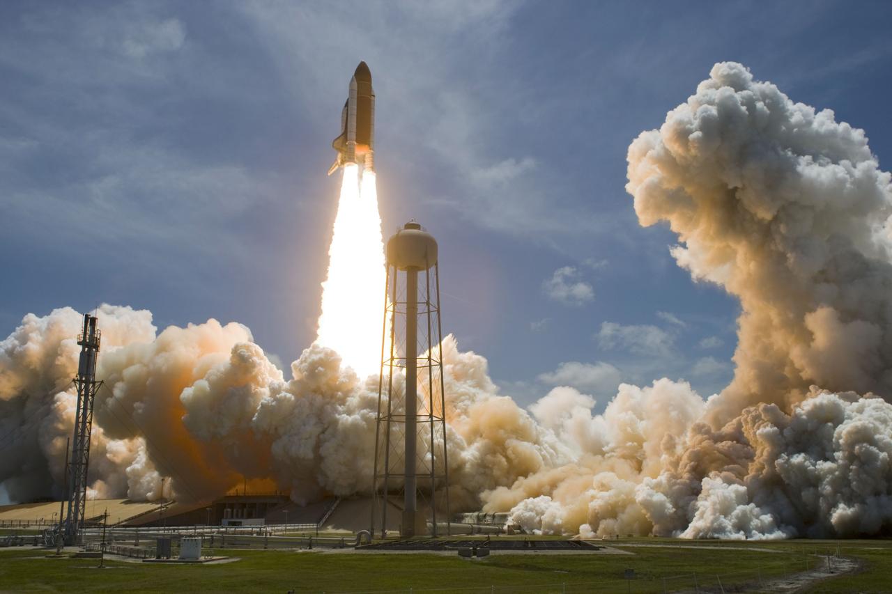 STS132-S-081 (14 May 2010) --- Space shuttle Atlantis and its six-member STS-132 crew head toward Earth orbit and rendezvous with the International Space Station. Liftoff was at 2:20 p.m. (EDT) on May 14, 2010, from launch pad 39A at NASA's Kennedy Space Center. Onboard are NASA astronauts Ken Ham, commander; Tony Antonelli, pilot; Garrett Reisman, Michael Good, Steve Bowen and Piers Sellers, all mission specialists. The crew will deliver the Russian-built Mini-Research Module 1 (MRM-1) to the International Space Station. Named Rassvet, Russian for "dawn," the module is the second in a series of new pressurized components for Russia and will be permanently attached to the Earth-facing port of the Zarya Functional Cargo Block (FGB). Rassvet will be used for cargo storage and will provide an additional docking port to the station. Also aboard Atlantis is an Integrated Cargo Carrier, or ICC, an unpressurized flat bed pallet and keel yoke assembly used to support the transfer of exterior cargo from the shuttle to the station. STS-132 is the 34th mission to the station and the last scheduled flight for Atlantis.