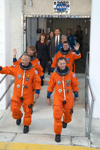 NASA image: STS-135 Crew Walkout to Astrovan