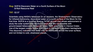SOFIA Discovers Water on a Sunlit Surface of the Moon (Video Resource Reel)
