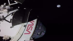 Flight Day 8: Orion and Crescent Moon