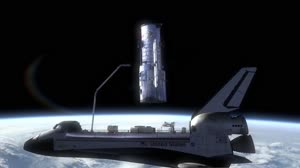 HST SM4 Rendezvous and Capture Side View of Shuttle