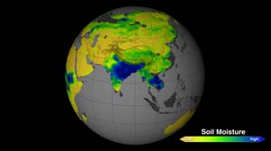NASA's Aquarius Returns Global Maps of Soil Moisture: Rotating Globe