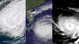 Intense String of Hurricanes Seen from Space