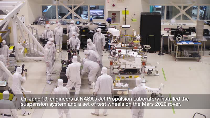 Pit Crew for Mars: NASA's Mars 2020 Rover Gets Some Wheels (time lapse)