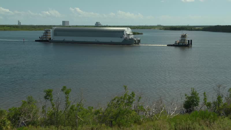 SLS Core Stage Pathfinder Barge Arrives at KSC