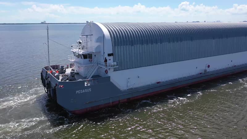 SLS Core Stage Pathfinder Arrival - DRONE