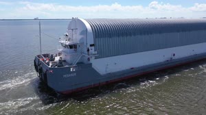 SLS Core Stage Pathfinder Arrival - DRONE