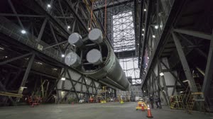 SLS Core Stage Pathfinder Training Month - Lift into High Bay 3 (Timelapse 2)