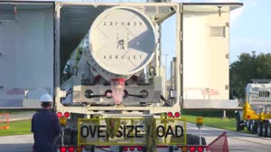 OFT Solid Rocket Booster #2 Mate at Vertical Integration Facility