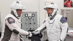 NASA Commercial Crew Program Astronauts Suit Up