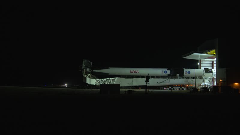 NASA's SpaceX Demo-2 Crew Dragon/Falcon 9 Rollout and Lift to Vertical - BROLL