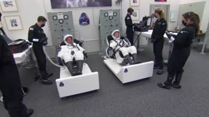 SpaceX Demo-2 Suit-Up in Crew Quarters