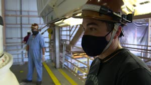 Artemis I Booster Segment Mate Pinning Operation