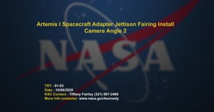 Artemis I Spacecraft Adapter Jettison Fairing Install