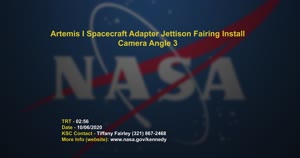 Artemis I Spacecraft Adapter Jettison Fairing Install