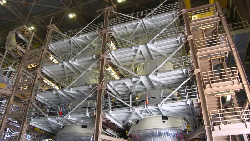 SLS Booster Segments in Rotation Processing Surge Facility