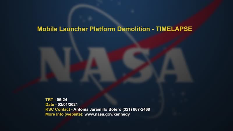 Mobile Launcher Platform Demolition - TIMELAPSE