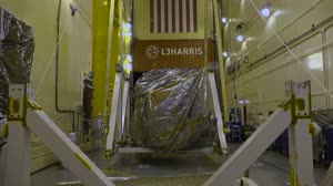 Landsat-9 Spacecraft (Observatory) Lift to Vertical, Rotation, and Unwrapping