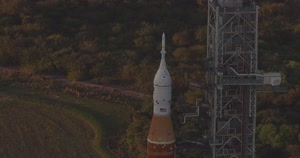 Artemis I WDR Rollout Show - Helo Shots