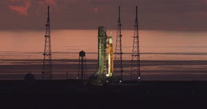 Artemis I Aerials - Sunrise at LC-39B