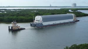 Artemis II Core Stage Arrival, Offload and Transport to VAB