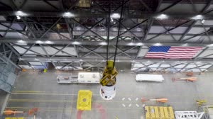 Artemis II Stacking - 2nd Booster Segment Lift to ML