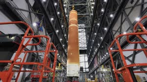 Artemis II Core Stage Move to VAB High Bay 2