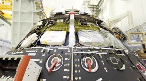 Artemis II Orion Spacecraft in FAST Cell for Final Checkouts