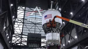 Artemis II integration activities inside the Vehicle Assembly Building